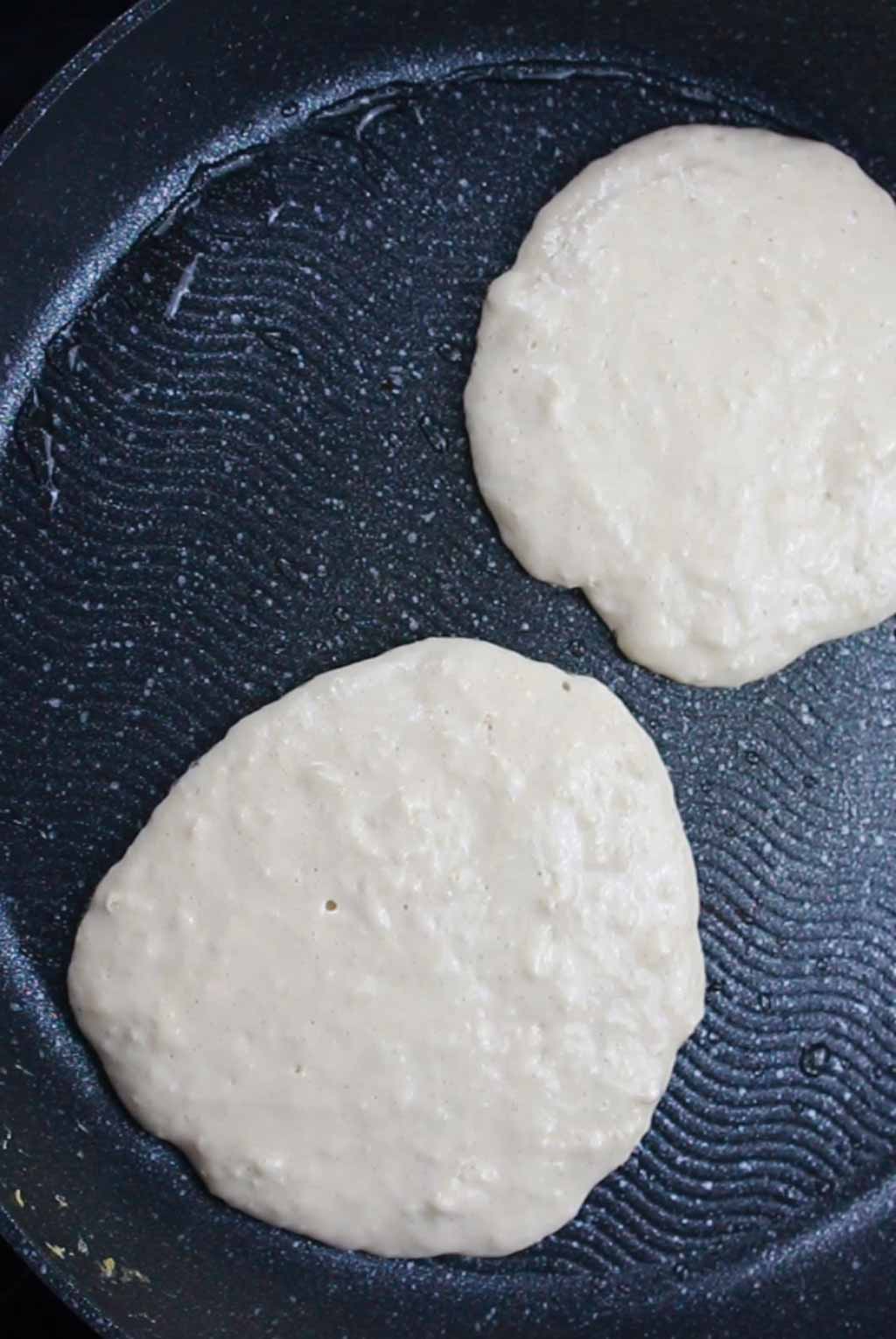 Pancakes Frying In Pan