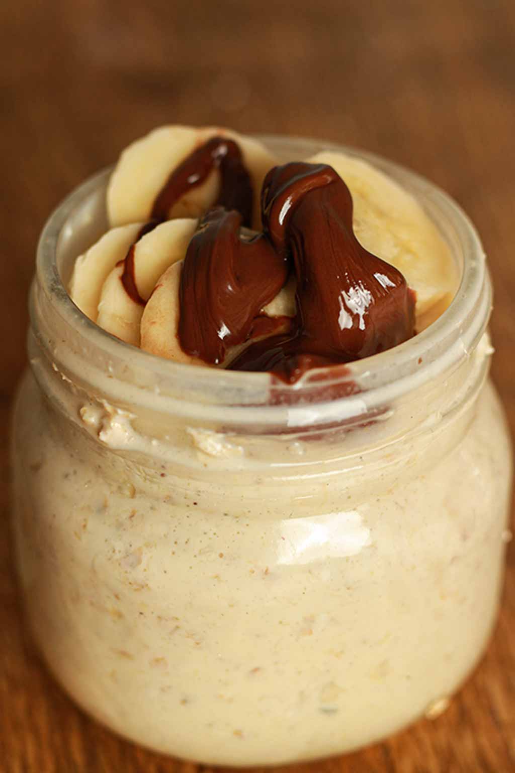 Banana And Nutella Overnight Oats In A Jar