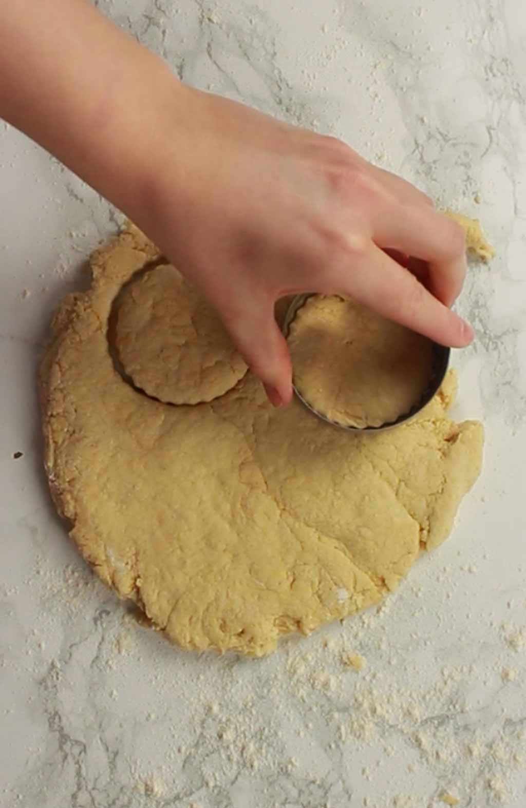 Cutting Scone Shapes Out Of The Dough