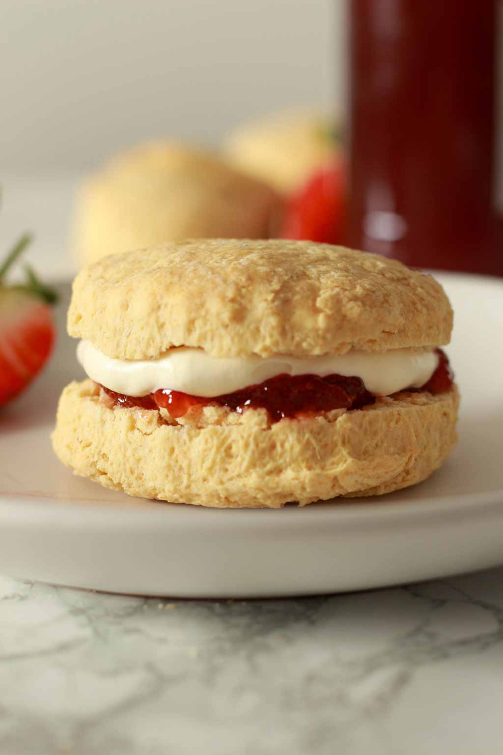 Scone Filled With Jam And Cream