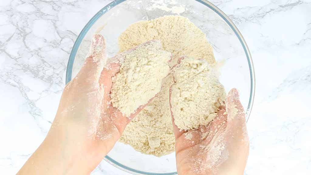 breadcrumb mixture in a bowl