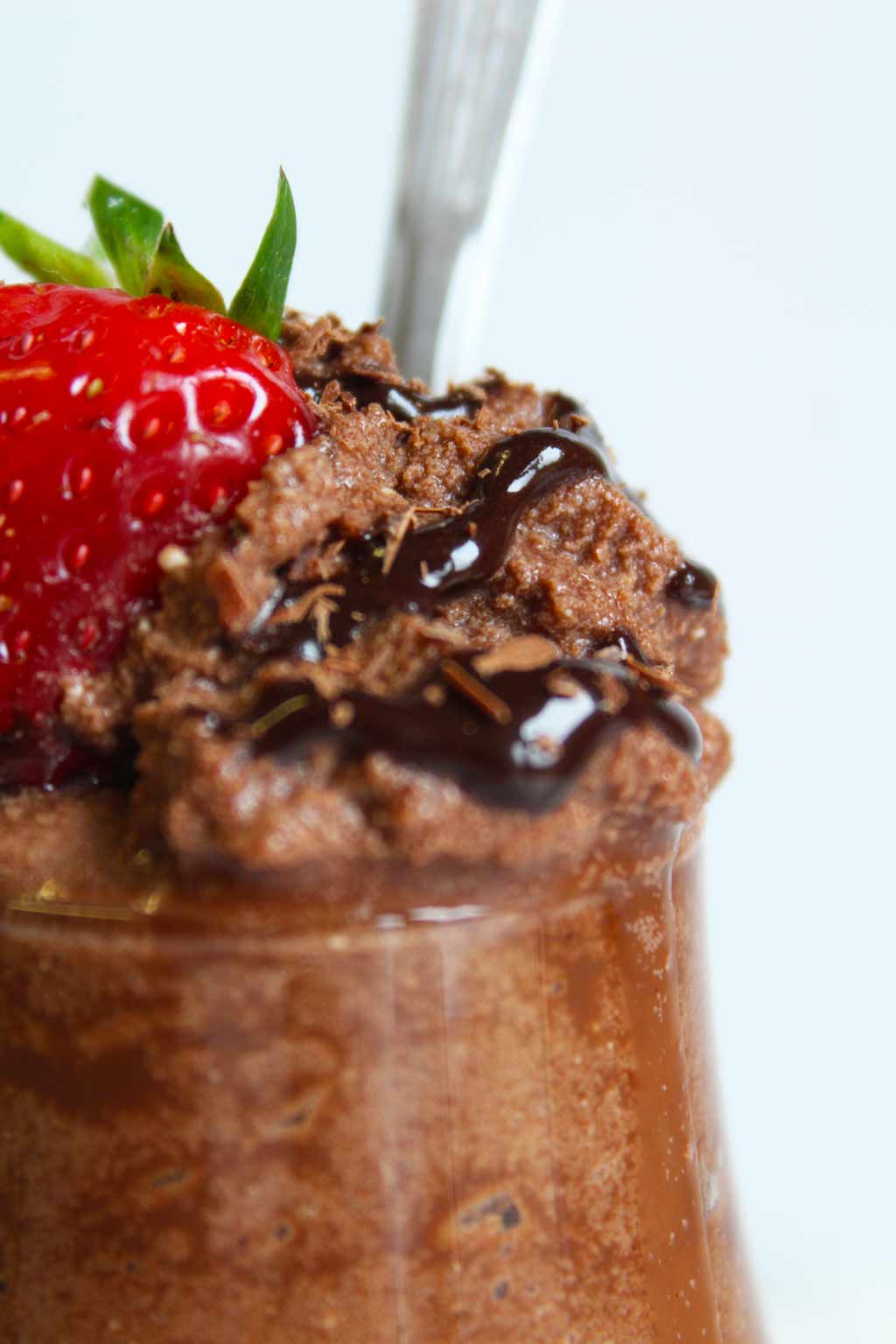 close up of low carb chocolate mousse