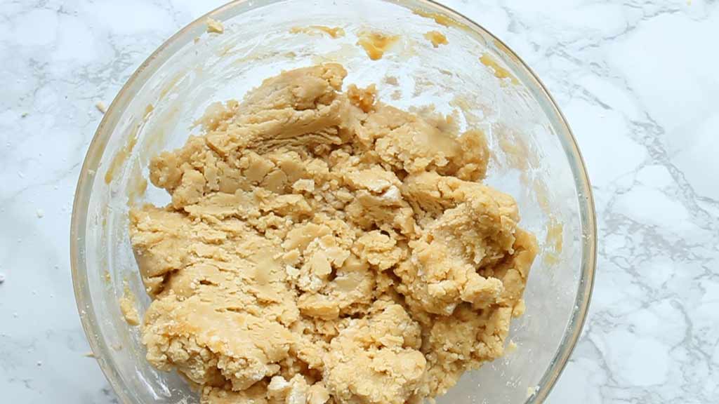 crumbly fudge mixture in a bowl