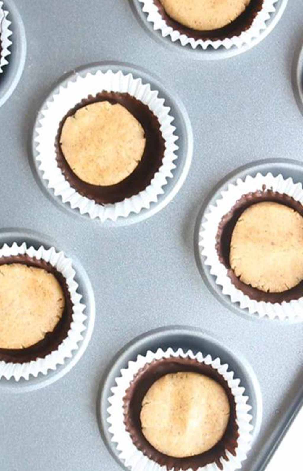 Chocolate Cups Filled With Peanut Butter Filling