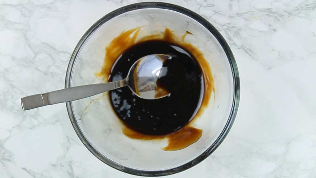 wet mixture of molasses, vanilla and agave syrup mixed together