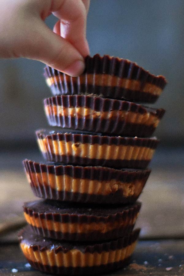 a stack of raw peanut butter cups