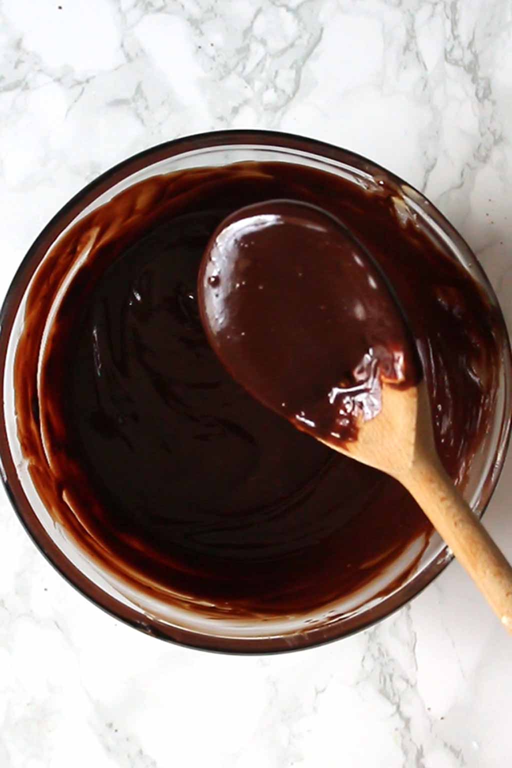 Melted chocolate, butter and golden syrup in a bowl