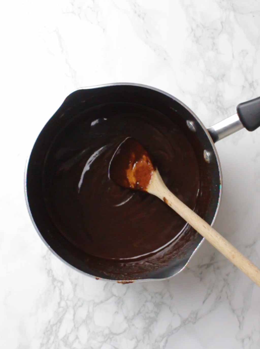 Melted Chocolate Mixture In A Saucepan
