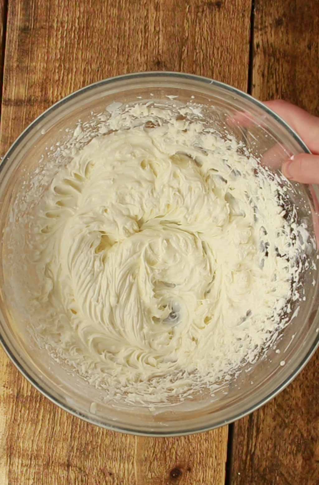 Whipped Cheesecake Filling In A Bowl