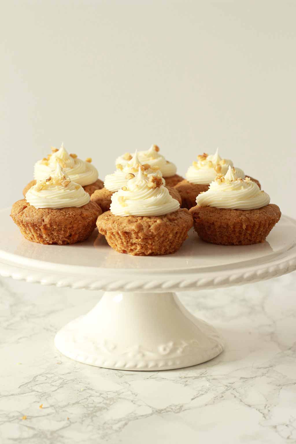 Carrot Cupcakes On A Cake Stand