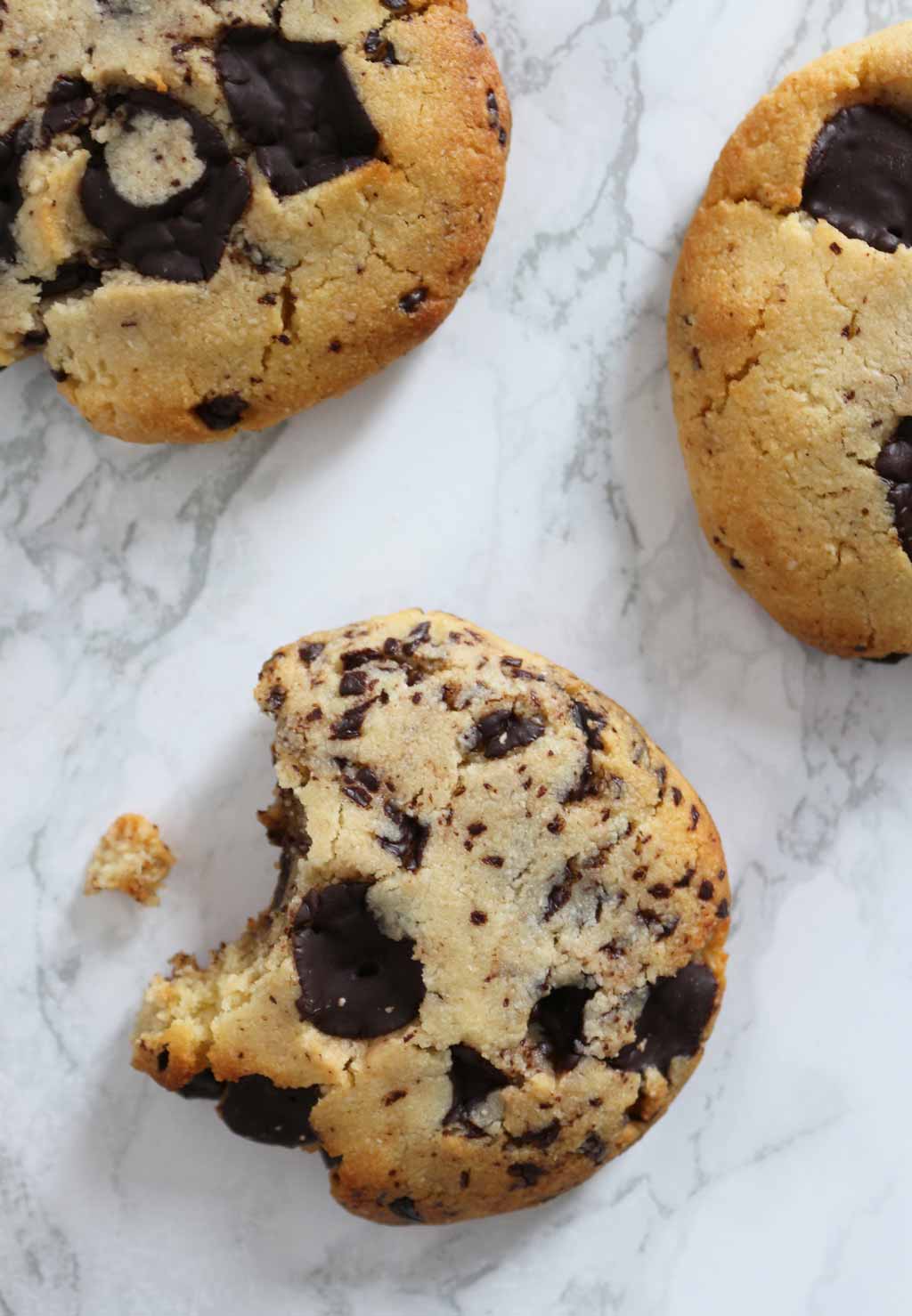 low carb Cookie With A Bite Taken Out Of It