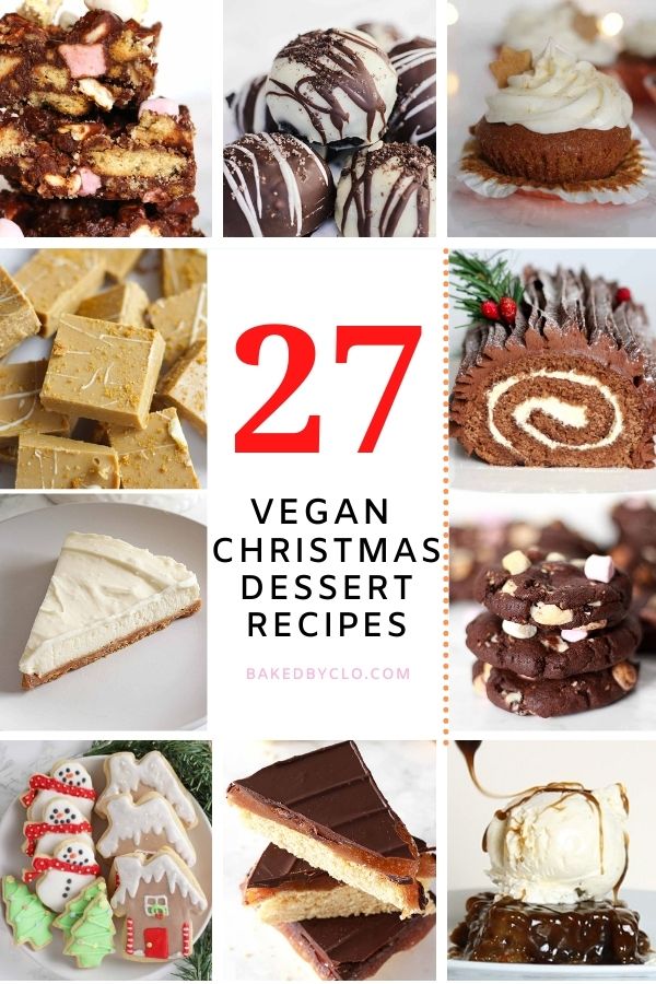 10 Vegan Christmas Dessert Images In A Grid 