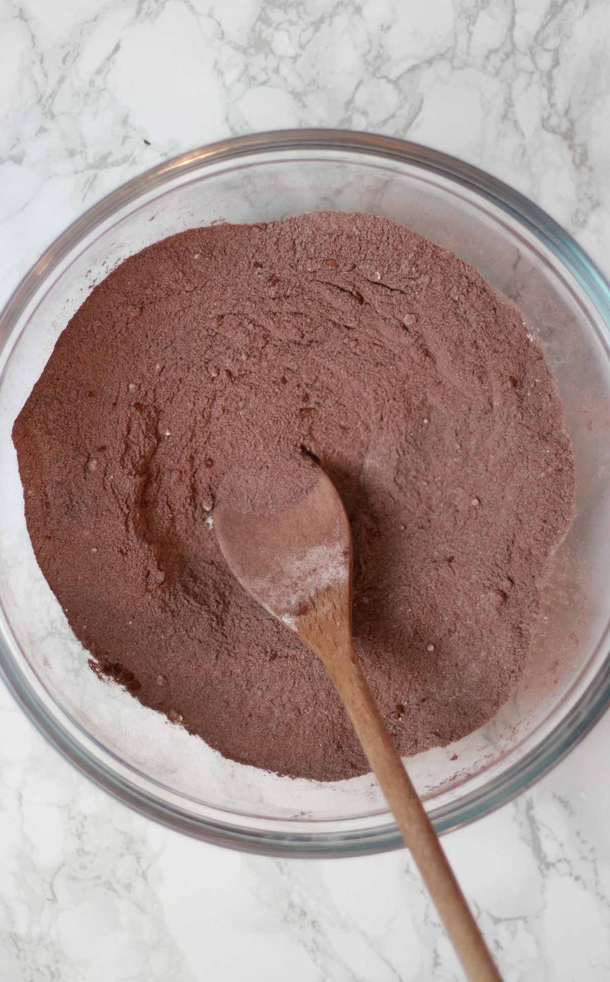 Dry Ingredients For Brownies In A Bowl