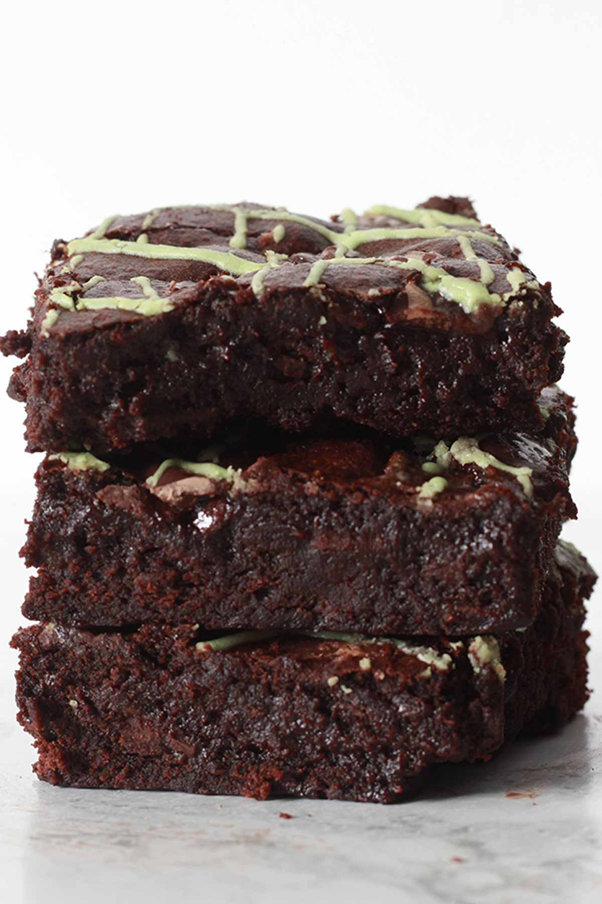 Stack Of 3 Fudgy Mint Brownies