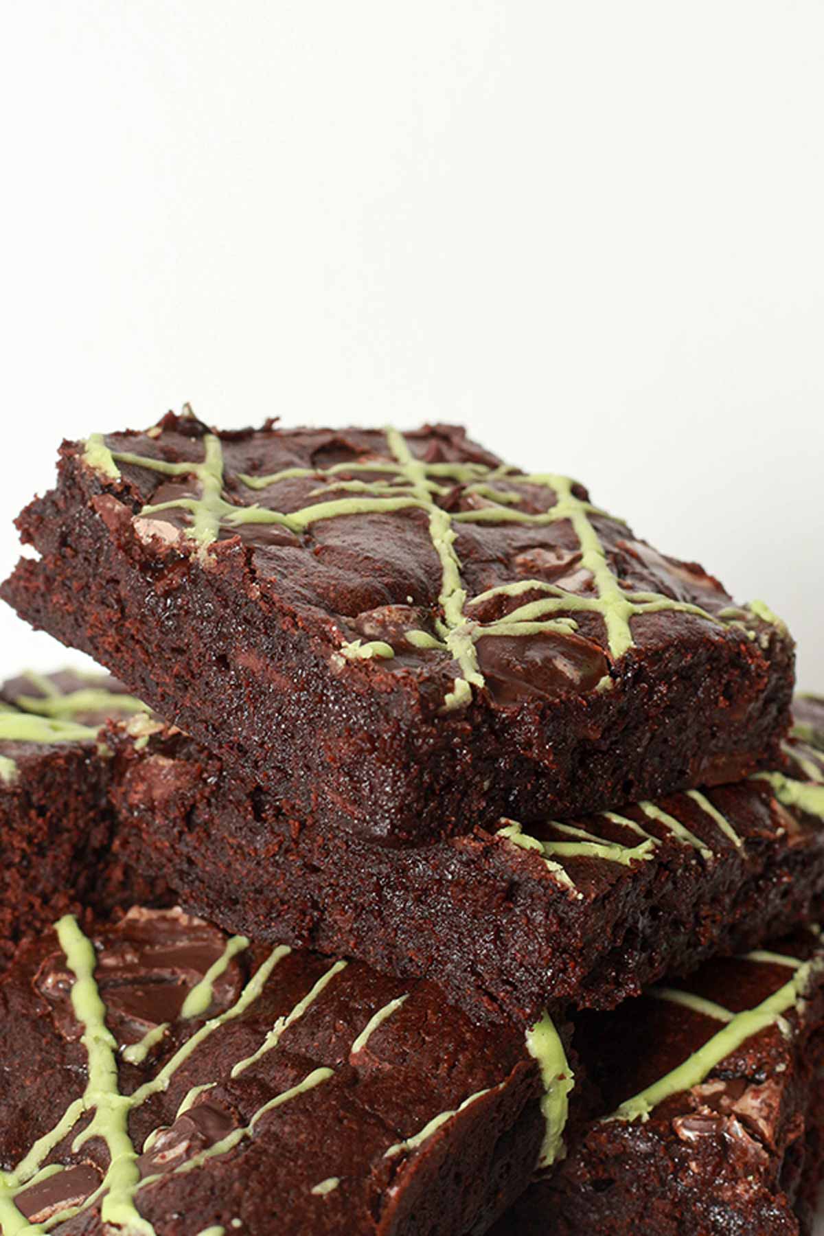 Stack Of Dairy Free Mint Brownies