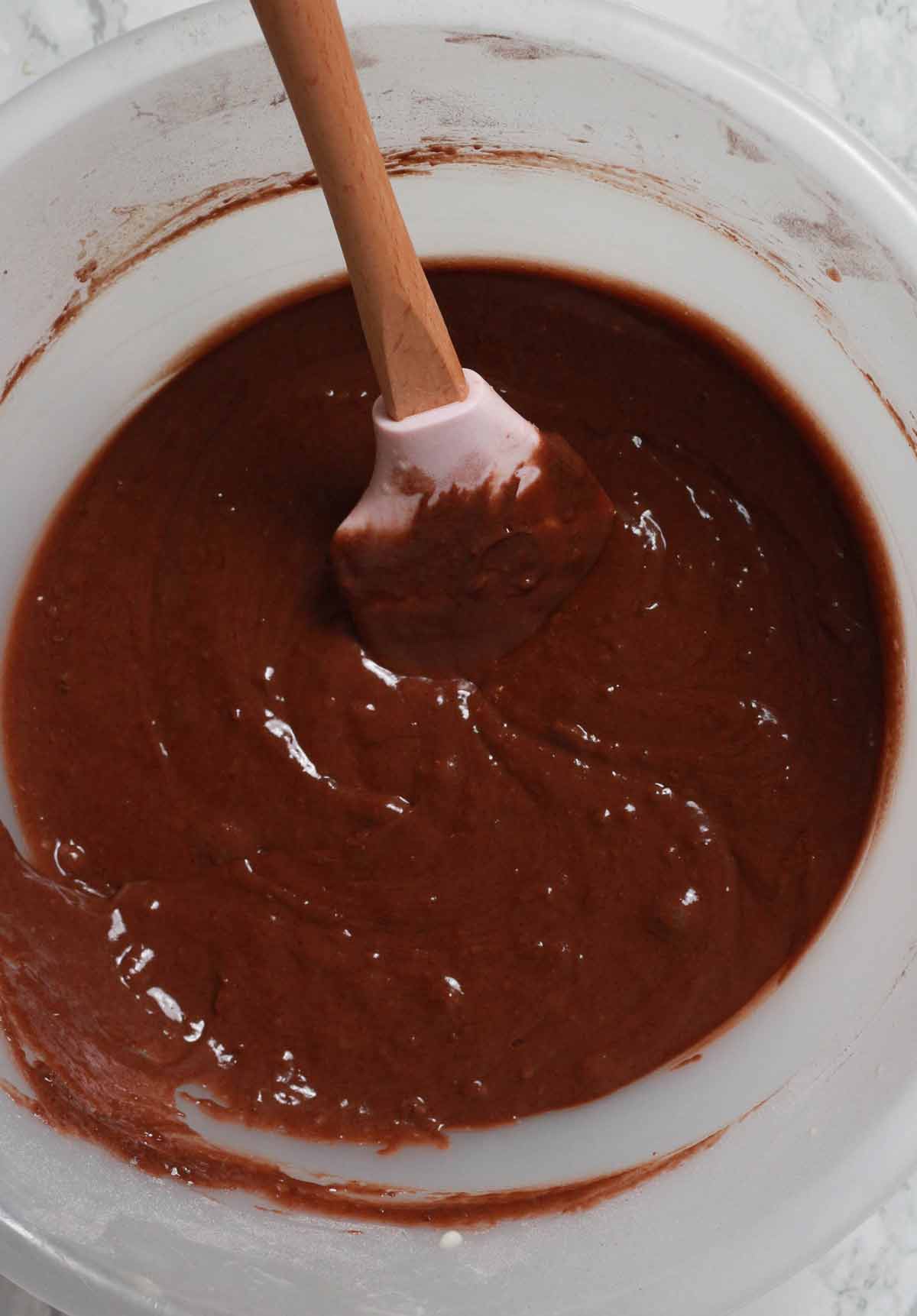 Chocolate Cake Batter In Bowl