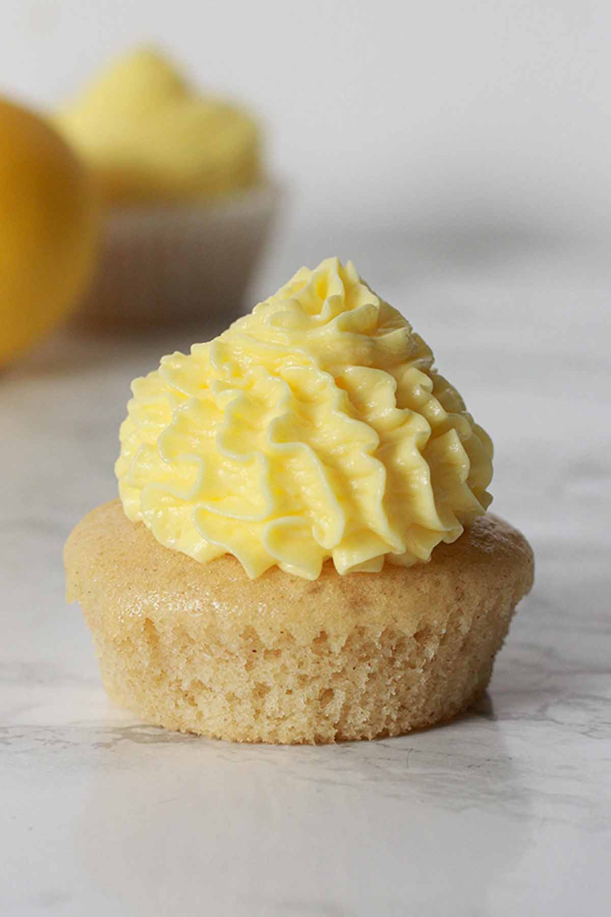 Cupcake With Lemon Buttercream On Top