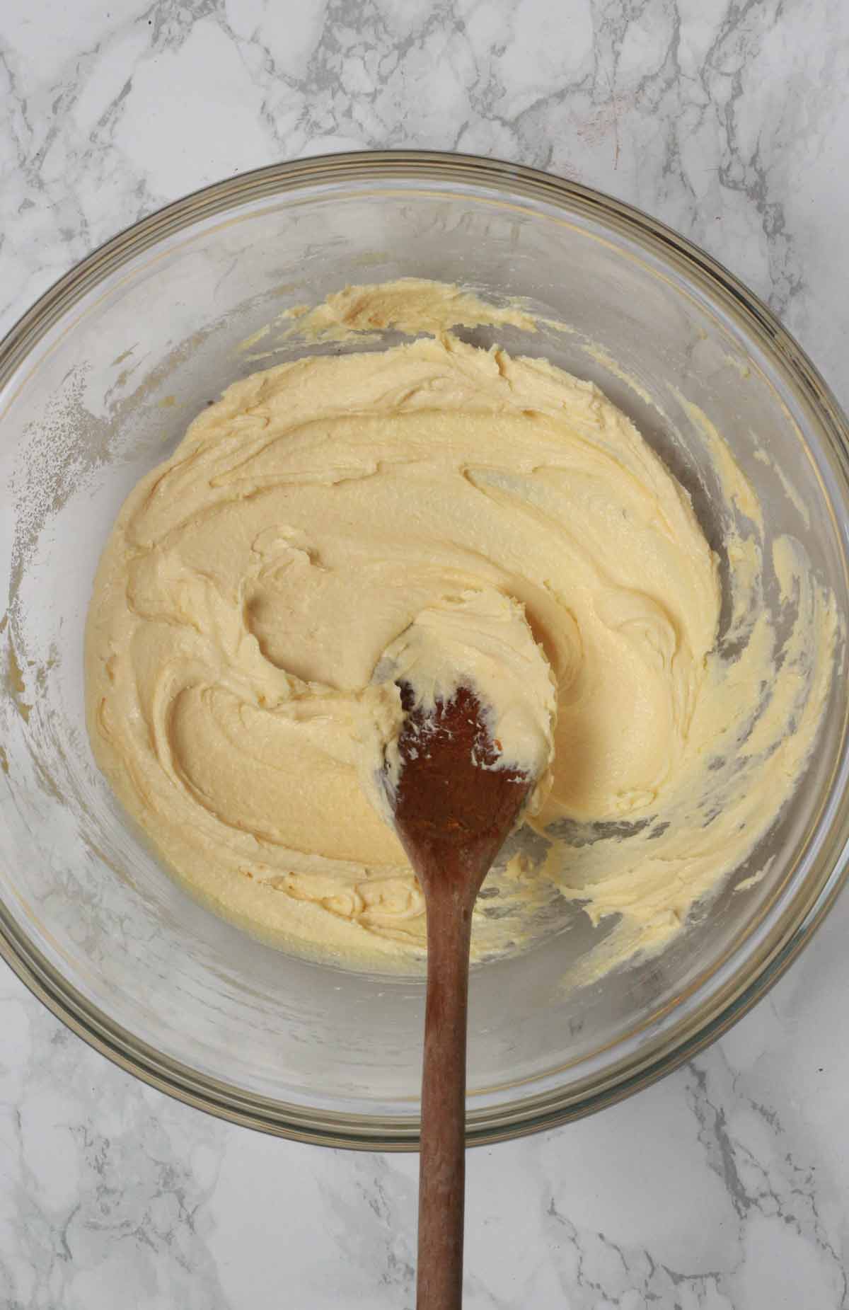 Margarine And Sugar Creamed In A Bowl