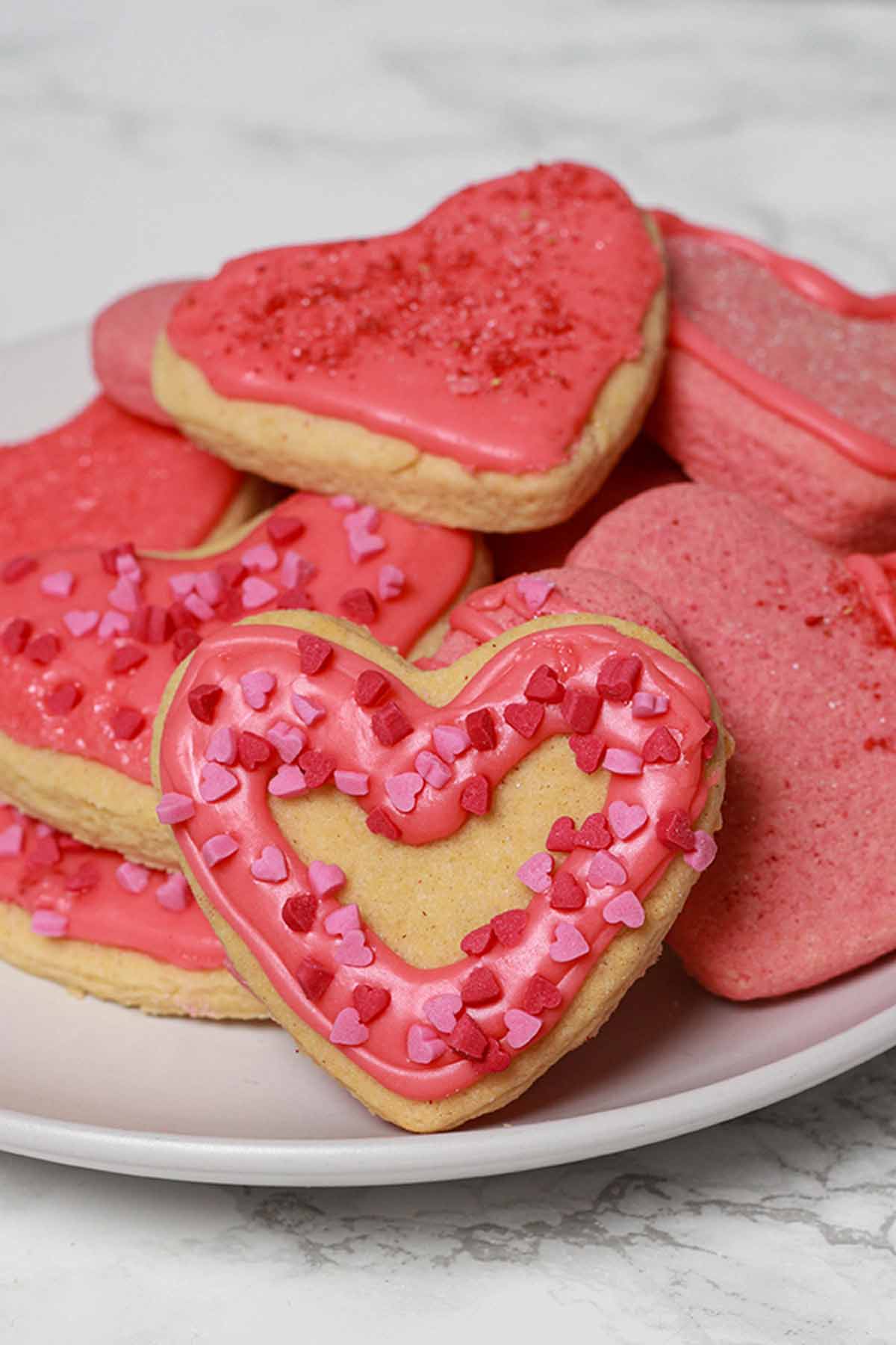 Heart Shaped dairy-free Cookies On A Plate