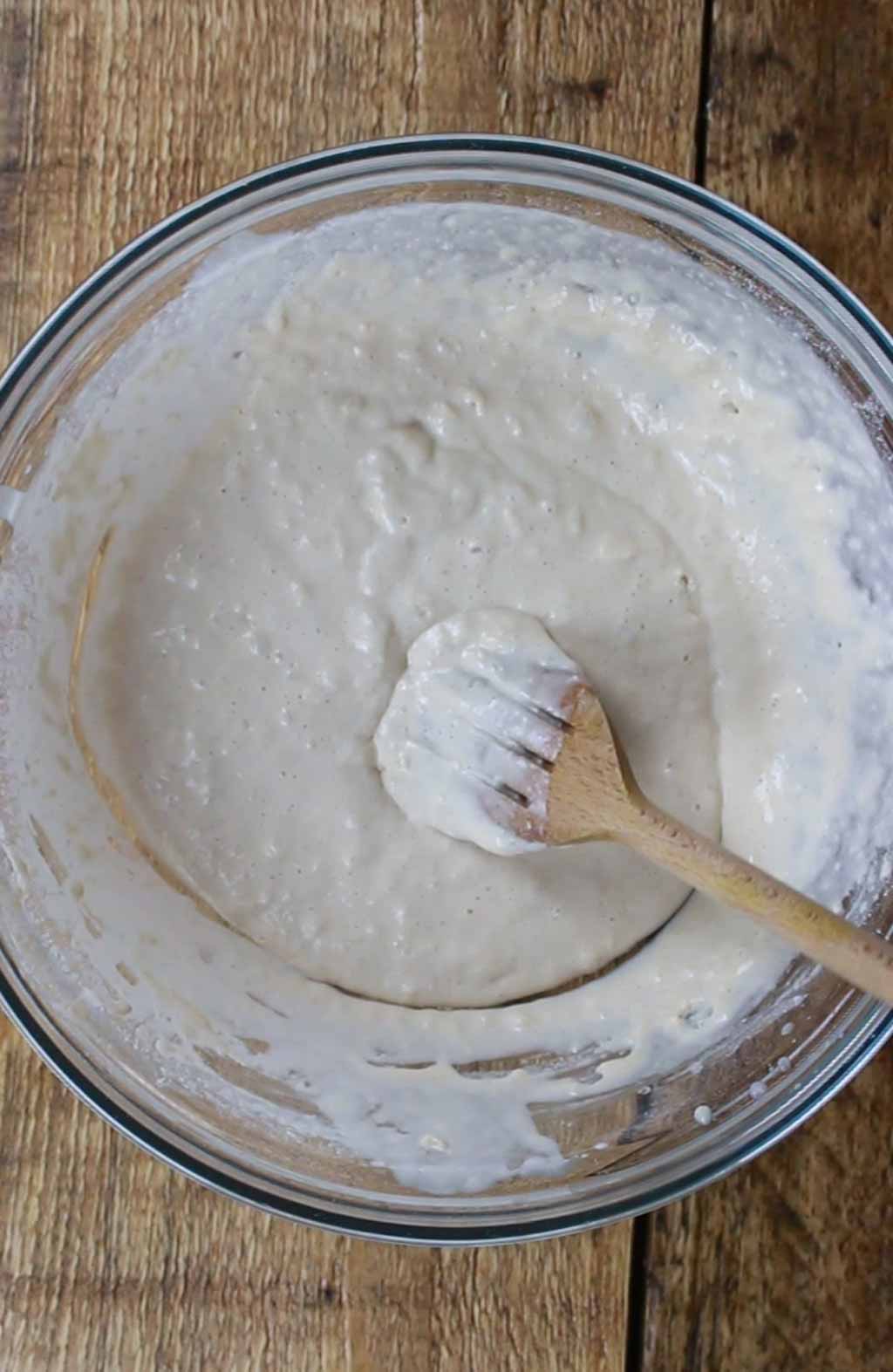 Thick Pancake Batter In Bowl