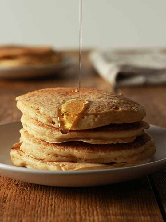 Thumbnail image of a stack of pancakes with syrup dripping down them