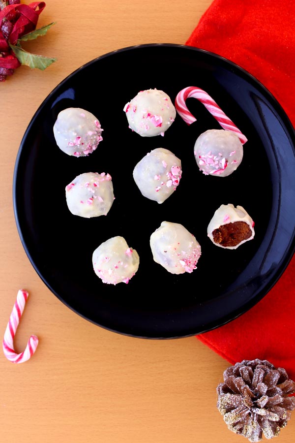 Candy cane truffles recipe (vegan and gluten free)