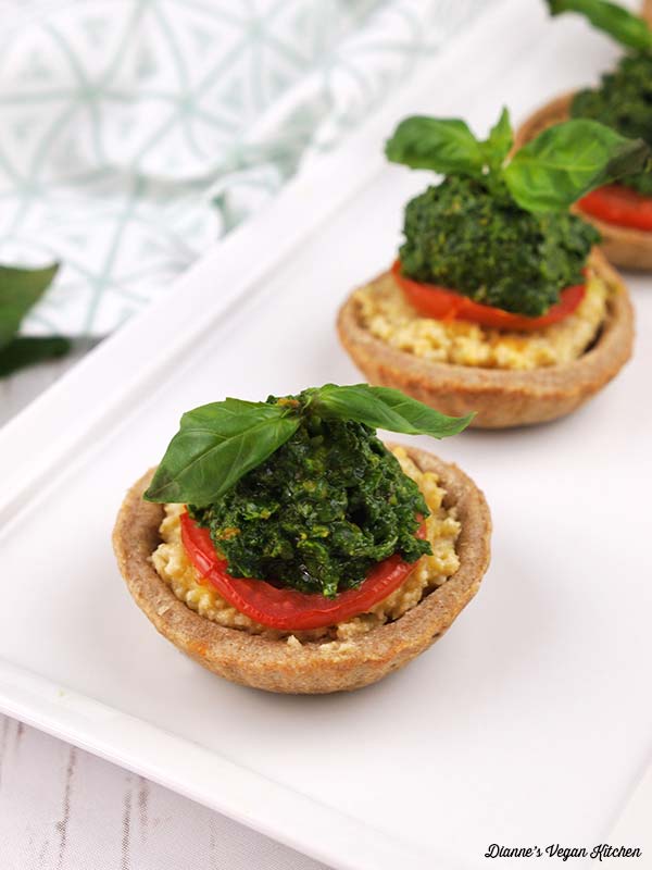 Tomato tartlets on a plate