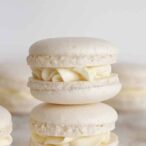 thumbnail image of 2 white macarons on top of one another