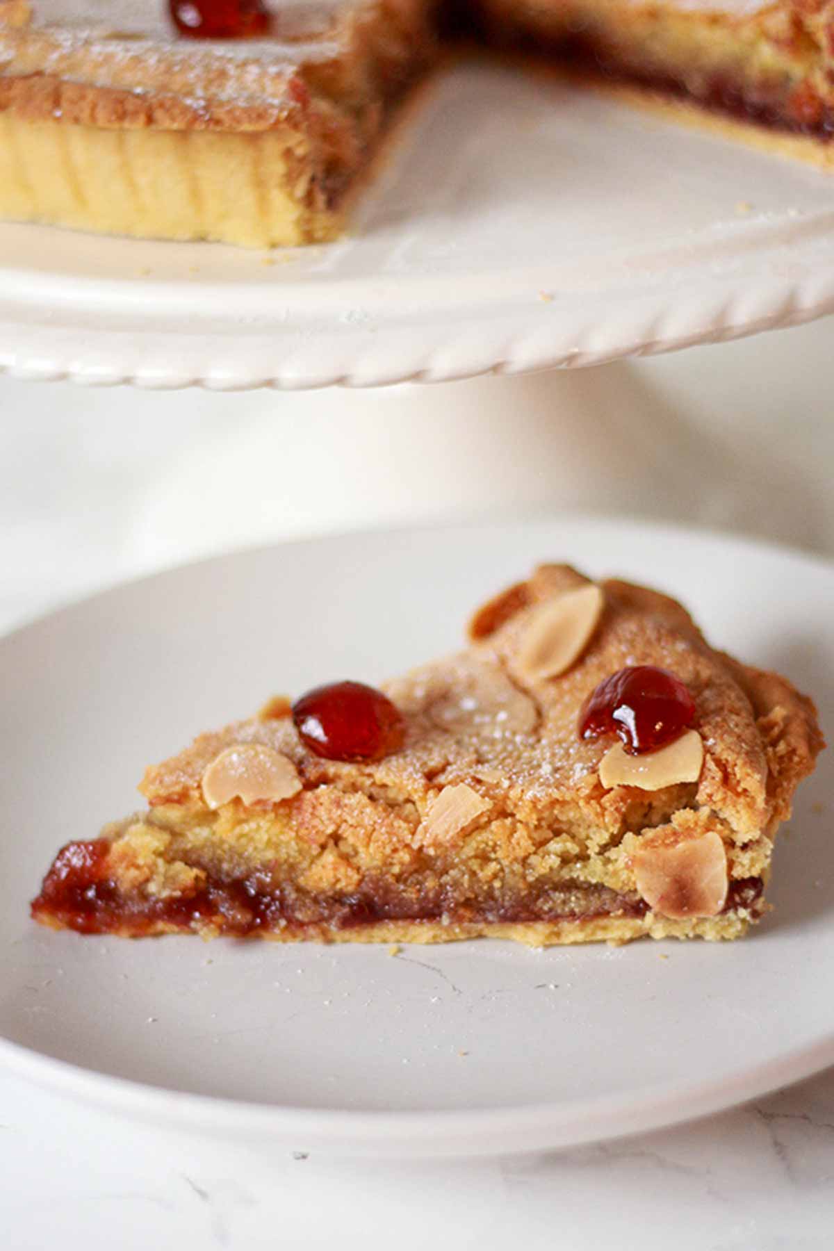 Slice Of cherry Bakewell Tart