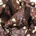 triangles of vegan brownie close up