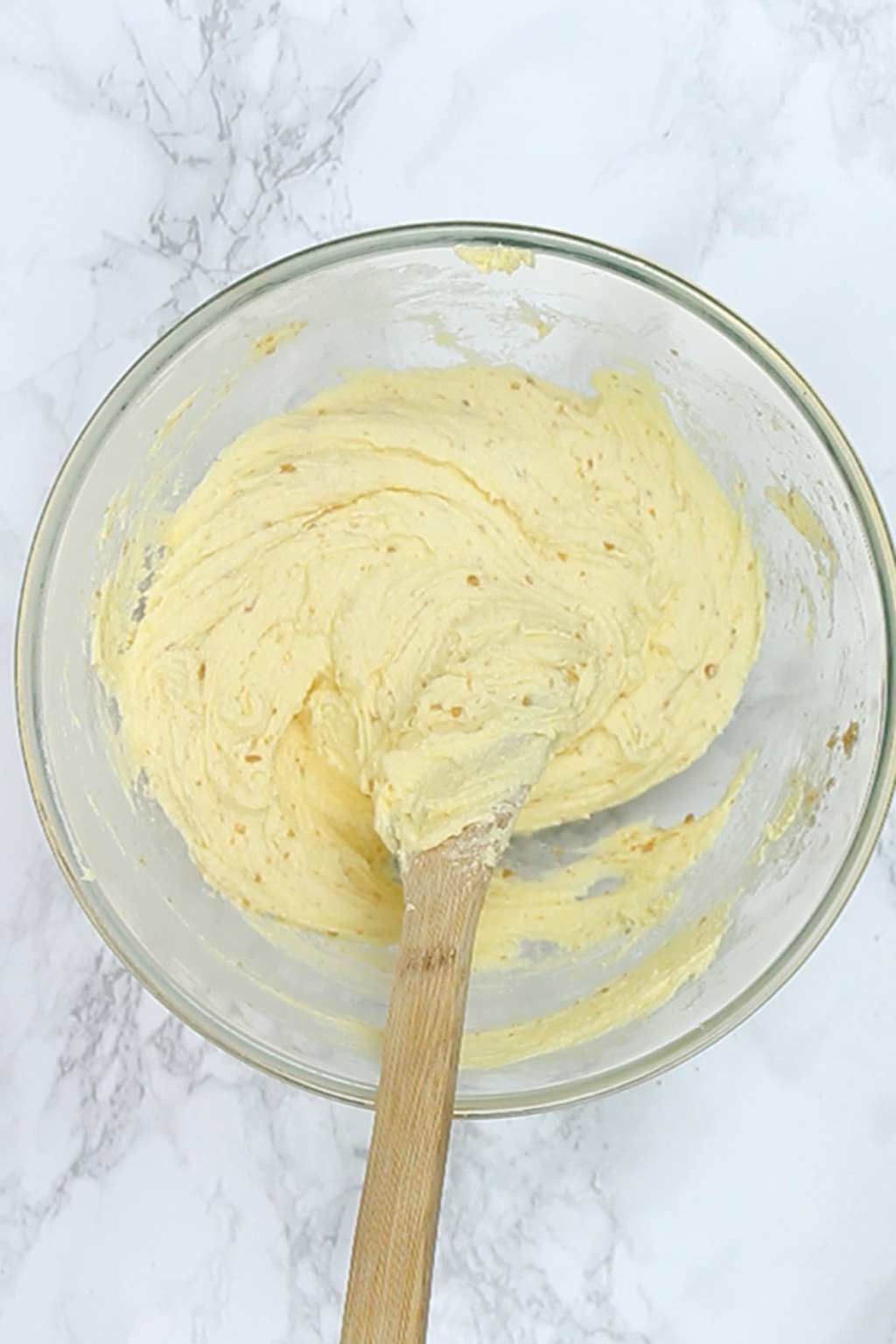 creamed butter and sugar in a bowl