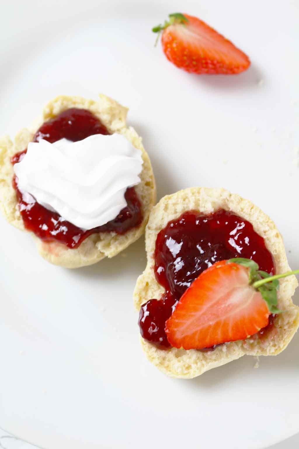 Overhead Shot Of Scones With Jam And Cream