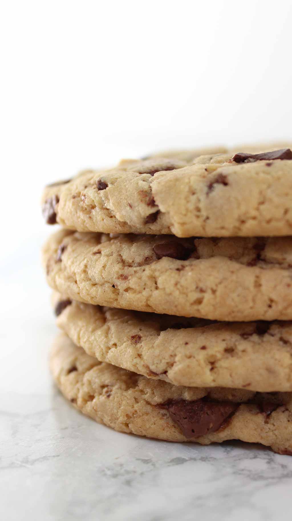 Stack Of 4 vegan milk chocolate chip Cookies