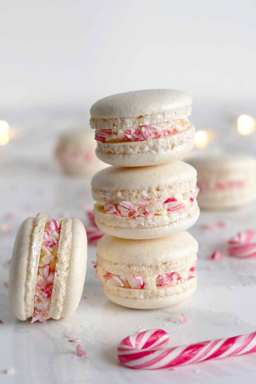 Candy Cane Macarons (Vegan) - BakedbyClo | Vegan Dessert Blog