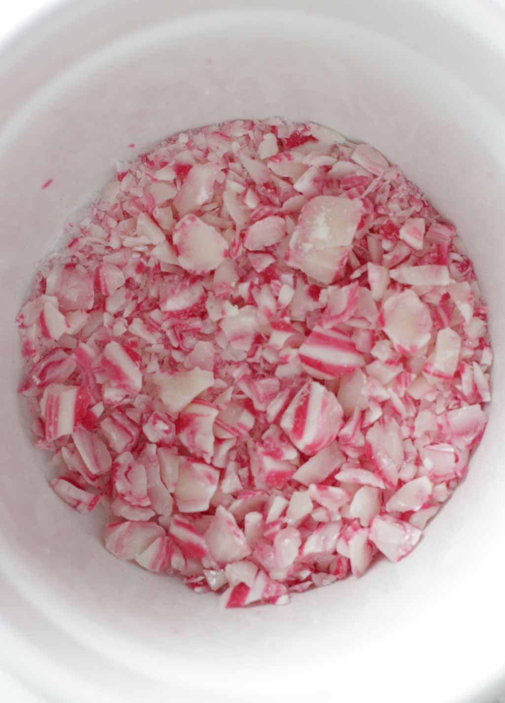 Crushed Candy Canes In A Small Bowl