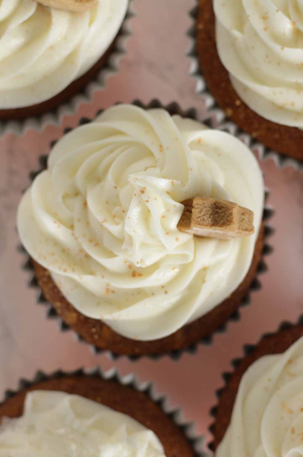 Overhead Shot Of An Iced Gingerbread Cupcake