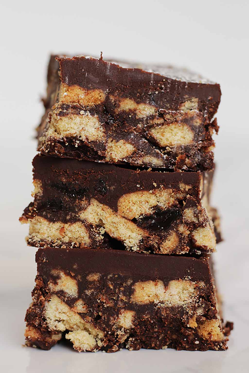 Stack Of Vegan Chocolate Tiffin Slices