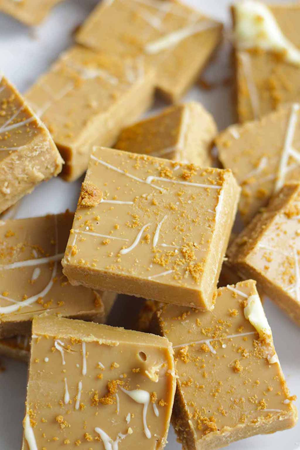 A pile Of Biscoff Fudge On A Plate