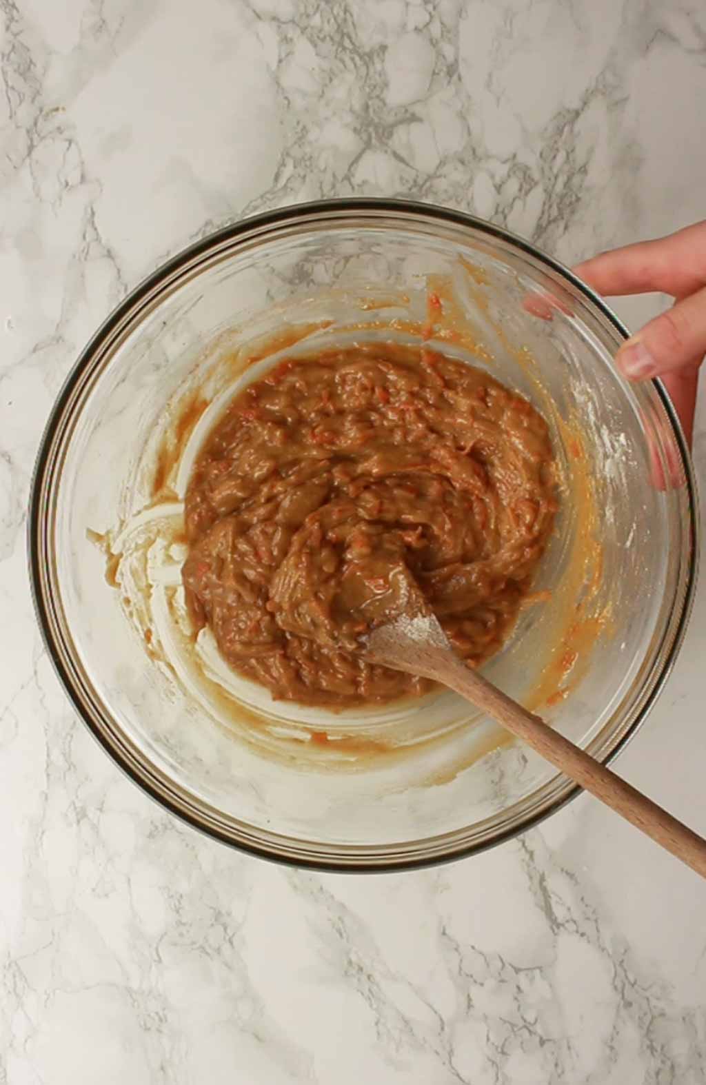 Thick Carrot Cake Batter In A Bowl