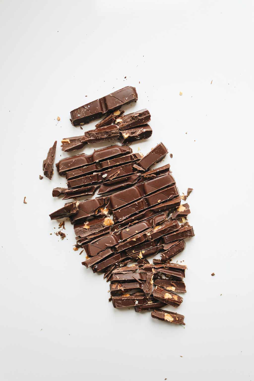 chopped up chocolate bar