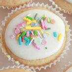 thumbnail image of a vegan fairy cake with sprinkles on top