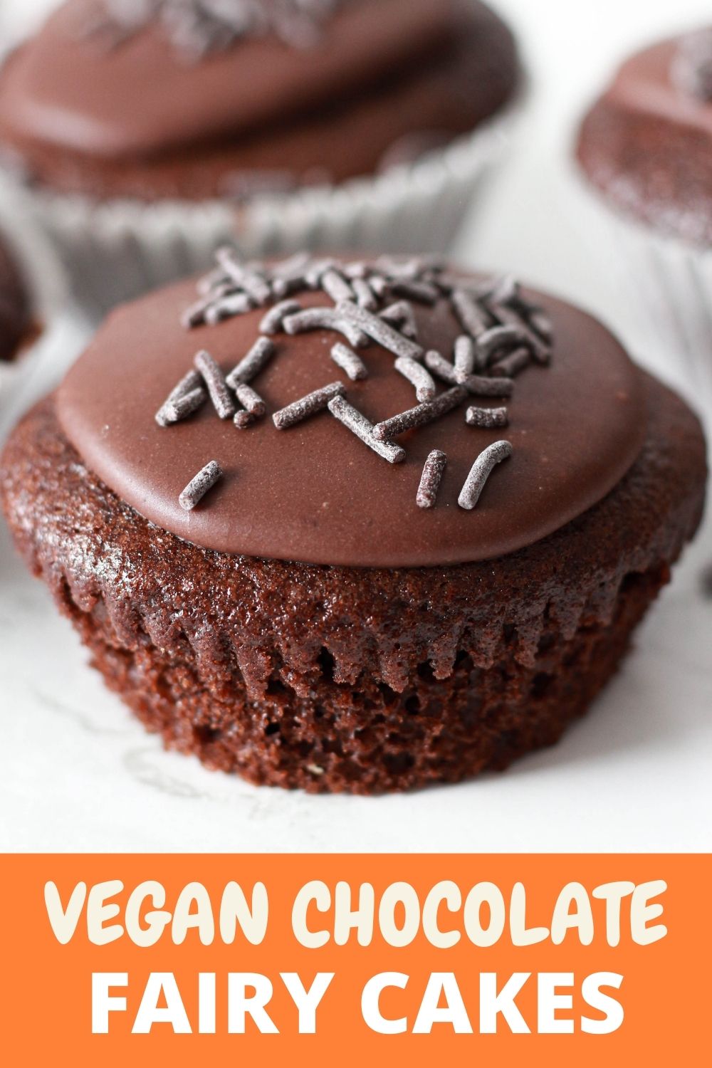 Chocolate Fairy Cakes Pinterest pin image