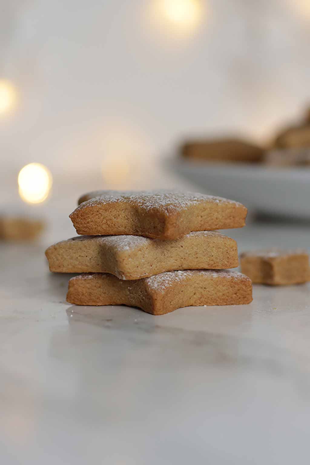 stack of 3 Vegan Cookies with cinnamon