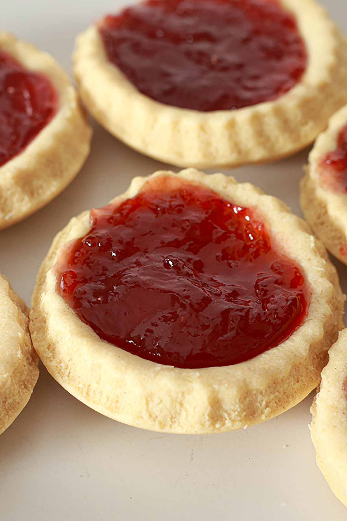 Vegan Jam Tarts On A White Background