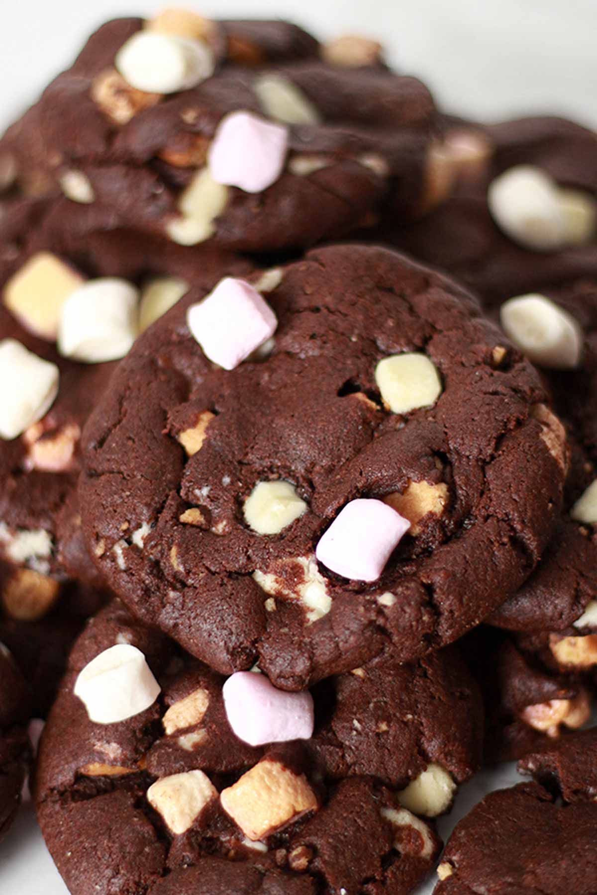 Pile Of Rocky Road Cookies