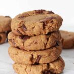 Thumbnail Image Stack Of Almond Butter Cookies With White Background