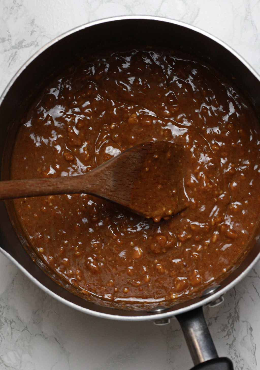 Wet Peanut Butter Mixture In A Pot