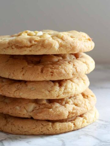 Stack of 5 macadamia cookies