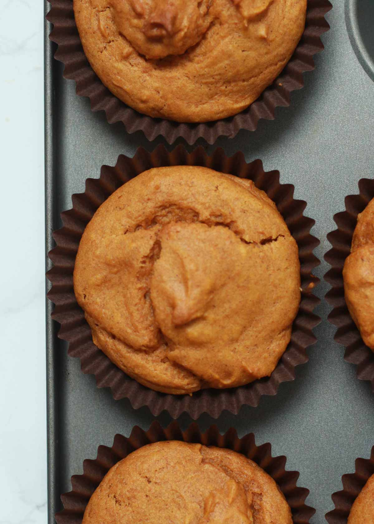 Baked Pumpkin Muffins In Tray