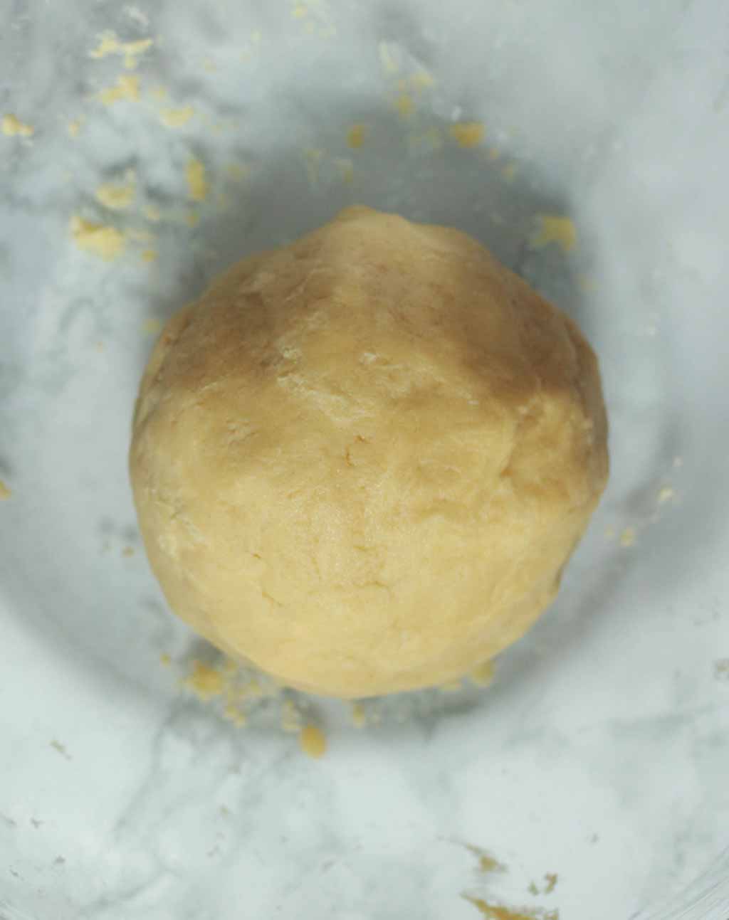 Ball Of Shortbread Dough In A Bowl